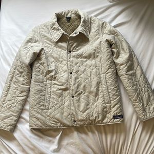 Patagonia fur lined water resistant jacket in tan size small